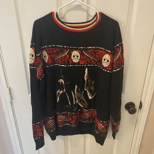 Fun Freddy Vs Jason Halloween Sweater Size XL EUC